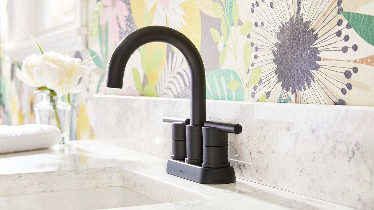 Gerber D307158BS Parma Two Handle Centerset Bathroom Faucet With Metal Pop-up DRA...