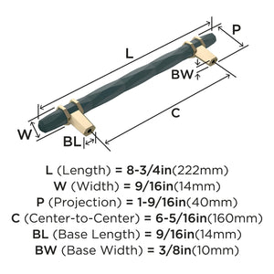 Amerock Cabinet Pull Black Bronze/Golden Champagne 6-5/16 inch (160 mm) Center-to-Center London 1 Pack Drawer Pull Drawer Handle Cabinet Hardware