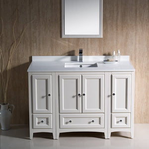 Fresca FVN20-122412AW Fresca Oxford 48" Antique White Traditional Bathroom Vanity