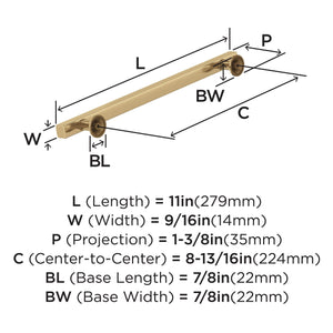 Amerock Corp BP37108CZ Everett Pull, 8-13/16 in (224 mm) Center-to-Center, Champagne Bronze