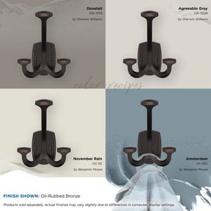 Amerock H37004ORB Vicinity Triple Prong Decorative Wall Hook Oil Rubbed Bronze Hook for Coats, Hats, Backpacks, Bags Hooks for Bathroom, Bedroom, Closet, Entryway, Laundry Room, Office