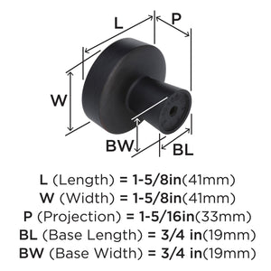 Amerock Cabinet Knob Oil Rubbed Bronze 1-5/8 inch (41 mm) Diameter Blackrock 1 Pack Drawer Knob Cabinet Hardware