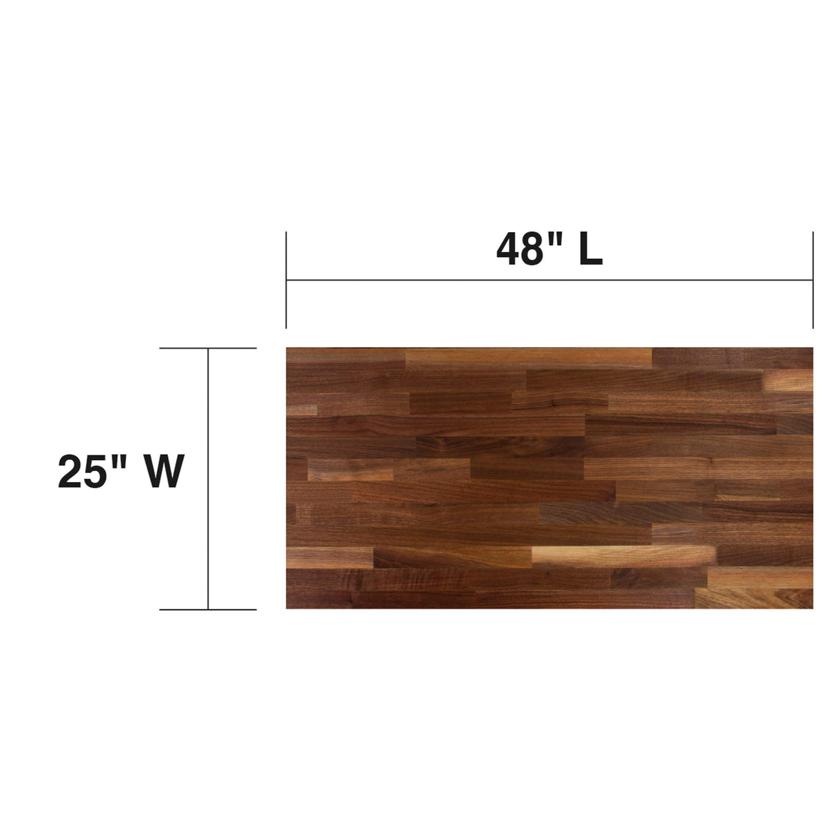 John Boos WALKCT-BL4825-V Blended Walnut Counter Top with Varnique Finish, 1.5" Thickness, 48" x 25"