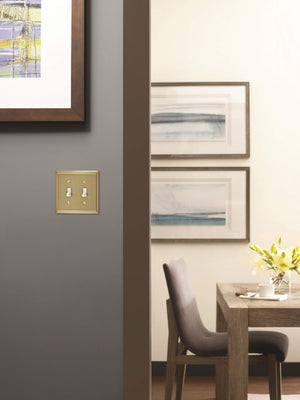 Amerock Wall Plate Golden Champagne 2 Toggle Switch Plate Cover Mulholland 1 Pack Light Switch Cover