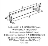 Amerock Cabinet Pull Satin Nickel 7-9/16 inch (192 mm) Center to Center Concentric 1 Pack Drawer Pull Drawer Handle Cabinet Hardware