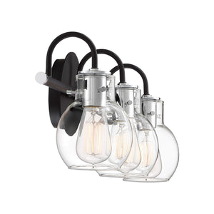 Quoizel ANW83003EK Andrews Vanity Bath Lighting, 3-Light, 300 Watts, Earth Black (9"H x 22"W)