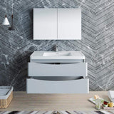 Fresca FVN9040GRG Fresca Tuscany 40" Glossy Gray Wall Hung Modern Bathroom Vanity w/ Medicine Cabinet