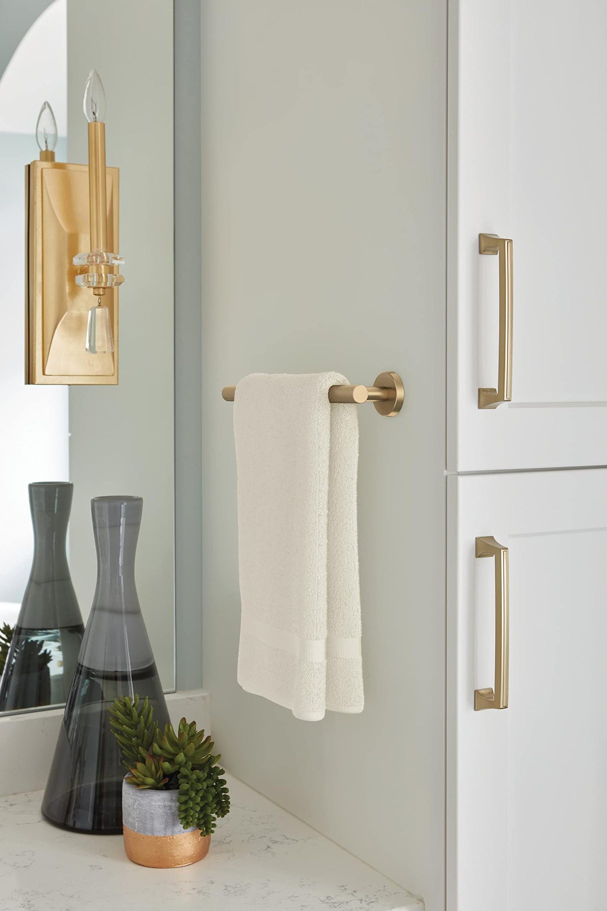 Amerock BH26546BBZ Golden Champagne Towel Bar 9 in (229 mm) Towel Rack Arrondi Bathroom Towel Holder Bathroom Hardware Bath Accessories