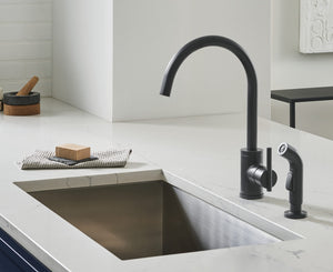 Gerber D401058BS Parma Single Handle Kitchen Faucet - Satin Black