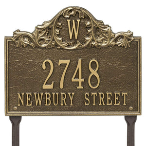 Whitehall 1109AB - Personalized Acanthus Monogram Plaque - Lawn - 3 Line