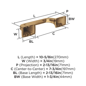 Amerock BH36011CZ Champagne Bronze Pivoting Double Post Toilet Paper Holder 10-5/8 in. (270 mm) Toilet Tissue Holder Highland Ridge Bath Tissue Holder Bathroom Hardware Bath Accessories