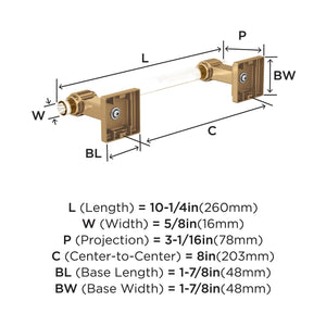 Amerock BH36065CCZ Clear/Champagne Bronze Towel Bar 8 in. (203 mm) Towel Rack Glacio Bathroom Towel Holder Bathroom Hardware Bath Accessories