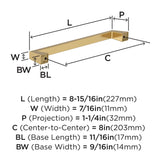 Amerock BP55282CZ Champagne Bronze Cabinet Pull 8 in (203 mm) Center-to-Center Cabinet Handle Blackrock Drawer Pull Kitchen Cabinet Handle Furniture Hardware