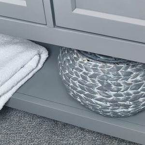 Fresca FCB2348GR-D-CWH-U Double Sink Cabinet with Sinks