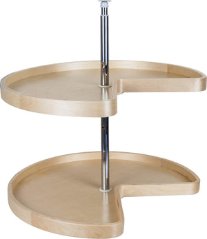 Hardware Resources BLSK224-SET 24" Kidney Two-Shelf Banded Wood Lazy Susan Set