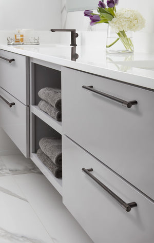 Amerock Kitchen Cabinet Pull Oil Rubbed Bronze| 12-5/8 in (320 mm) Center-to-Center Bronx 1 Pack Furniture Hardware Cabinet Handle Bathroom Drawer Pull