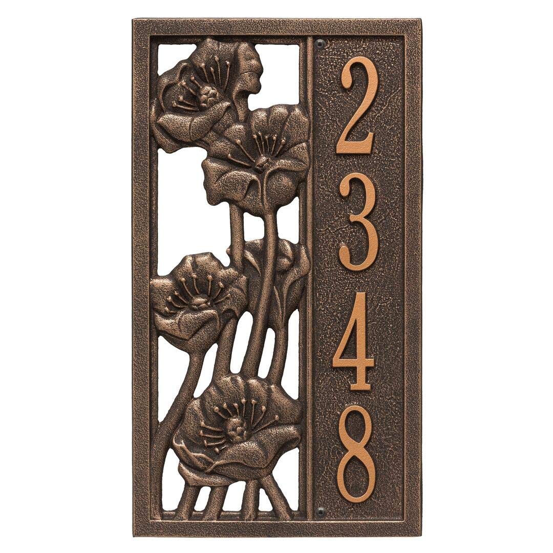 Whitehall 3111OB - Personalized Flowering Poppies Plaque - Vertical - 1 Line