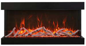 Amantii 40-TRV-XT-XL Trv View Extra Tall Smart Electric - 40" Indoor / Outdoor WiFi Enabled  3 Sided Electric Fireplace Featuring a 22" Height, MultiFunction Remote, Multi Speed Flame Motor, and a Selection of Media Options