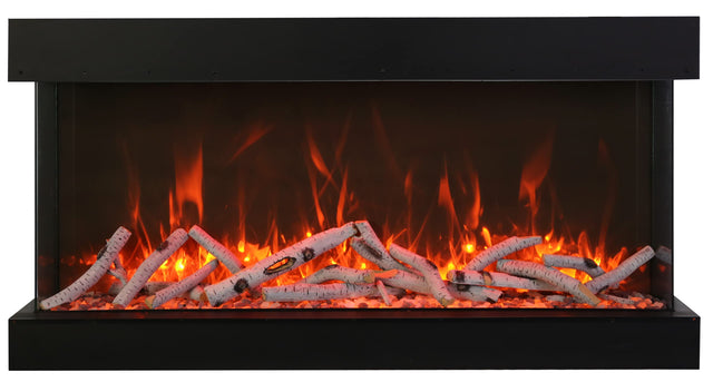 Amantii 40-TRV-XT-XL Trv View Extra Tall Smart Electric - 40" Indoor / Outdoor WiFi Enabled  3 Sided Electric Fireplace Featuring a 22" Height, MultiFunction Remote, Multi Speed Flame Motor, and a Selection of Media Options