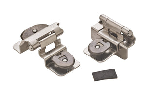 Amerock Double Demountable Cabinet Hinge 3/8 inch (10 mm) Inset Hinge Satin Nickel 2 Pack Self-Closing Hinge Cabinet Door Hinge