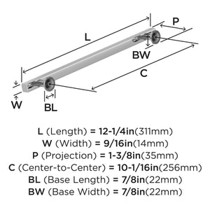 Amerock Corp BP3710926 Everett Pull, 10-1/16 in (256 mm) Center-to-Center, Polished Chrome