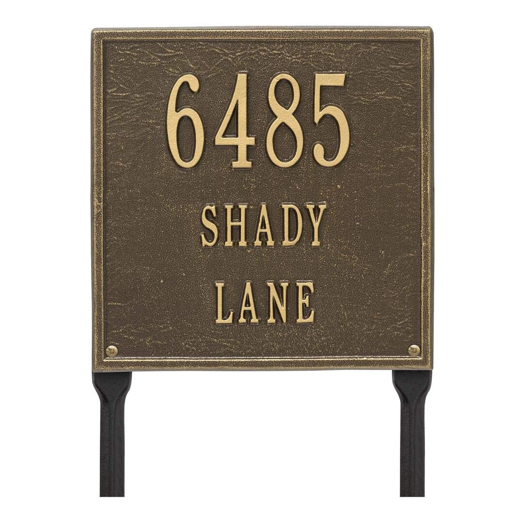 Whitehall 2115AB - Personalized Square Plaque - Standard - Lawn - 3 line