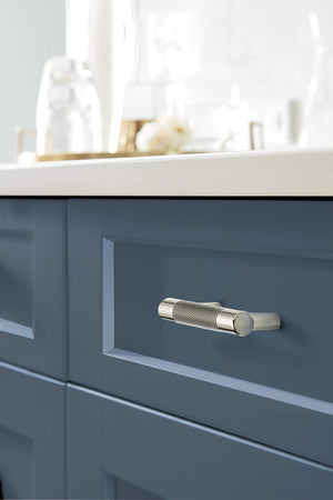 Amerock Cabinet Pull Polished Nickel/Gunmetal 3inch & 3-3/4 inch (76mm & 96 mm) Center to Center Esquire 1 Pack Drawer Pull Drawer Handle Cabinet Hardware