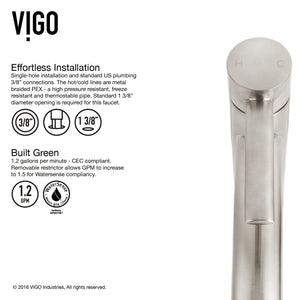 VIGO Milo 12.5 inch H Single Hole Single Handle Bathroom Faucet in Brushed Nickel - Vessel Sink Faucet VG03025BN