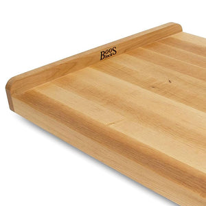 John Boos KNEB23 Maple Wood Cutting Board for Kitchen Prep, 23.75" x 17.25", 1.25 Inch Thick, Edge Grain Reversible Charcuterie Block with Juice Groove 23.75X17.25 MPL-EDGE GR-KNEAD BRD-