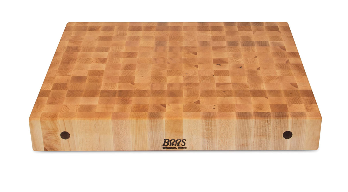 John Boos CCB3024 Block Classic Collection Maple Wood End Grain Chopping Block, 30 Inches x 24 4 30X24X4 MPL-END GR-NO GRIPS-