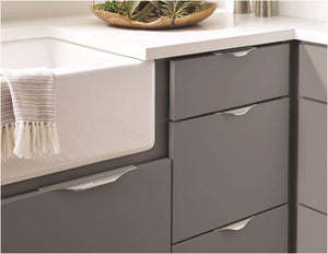 Amerock Cabinet Edge Pull Polished Nickel 4-3/16 inch (106 mm) Center to Center Aloft 1 Pack Drawer Pull Drawer Handle Cabinet Hardware