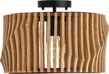 Capital Lighting 244632WK Archer 1 Light Dual Mount Semi-Flush/Pendant Light Wood and Matte Black