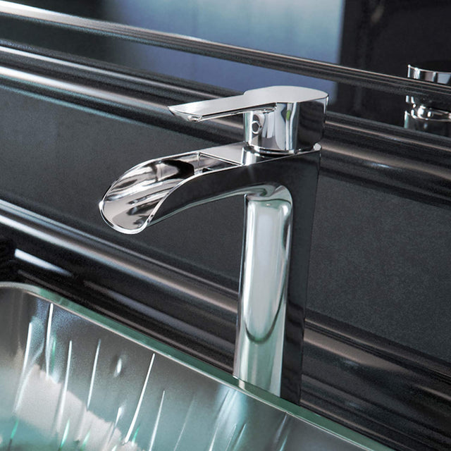 VIGO Niko 10.5 inch H Single Hole Single Handle Bathroom Faucet in Chrome - Vessel Sink Faucet VG03024CH