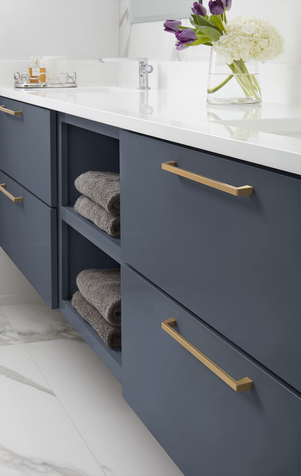Amerock BP55283CZ Champagne Bronze Cabinet Pull 10-1/16 in (256 mm) Center-to-Center Cabinet Handle Blackrock Drawer Pull Kitchen Cabinet Handle Furniture Hardware