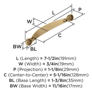 Amerock Cabinet Pull Champagne Bronze 5-1/16 in (128 mm) Center-to-Center Drawer Pull Inspirations Kitchen and Bath Hardware Furniture Hardware