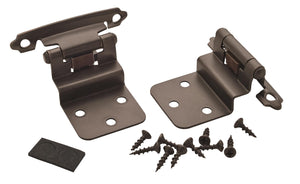 Amerock Cabinet Hinge 3/8 inch (10 mm) Inset Hinge Oil Rubbed Bronze 2 Pack Self-Closing Hinge Face Mount Hinge Cabinet Door Hinge