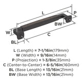 Amerock Cabinet Pull Oil Rubbed Bronze 6-5/16 inch (160 mm) Center-to-Center Stature 1 Pack Drawer Pull Cabinet Handle Cabinet Hardware