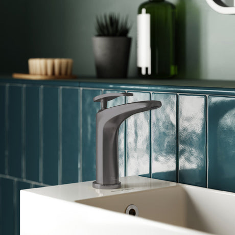 Sublime Single Hole, Single-Handle, Bathroom Faucet in Gunmetal Grey