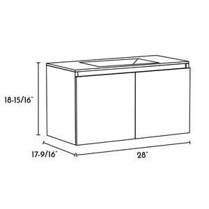 DAX Malibu Engineered Wood and Porcelain Onix Basin with the Single Vanity Cabinet, 28", Oak DAX-MAL012814-ONX