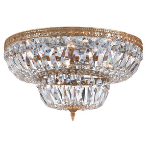 Crystorama 6 Light Swarovski Strass Crystal Olde Brass Flush Mount 724-OB-CL-S