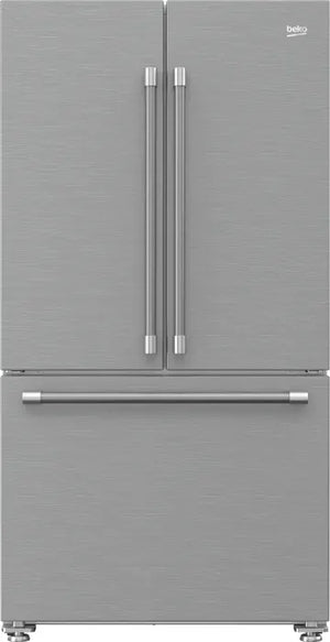 Beko BFFD3624XSS 36" French Three-Door Stainless Steel Refrigerator with Auto Ice Maker, Water Dispenser