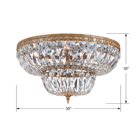 Crystorama 8 Light Clear Hand Cut Olde Brass Flush Mount 730-OB-CL-MWP