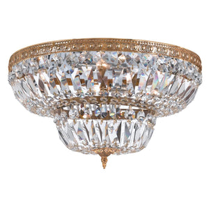 Crystorama 8 Light Spectra Crystal Olde Brass Flush Mount 730-OB-CL-SAQ