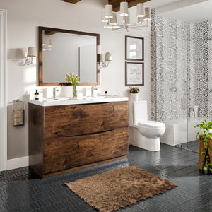 Smile 48 in. Rosewood Double Sink  Bath Vanity with Acrylic Top and Integrated Sinks