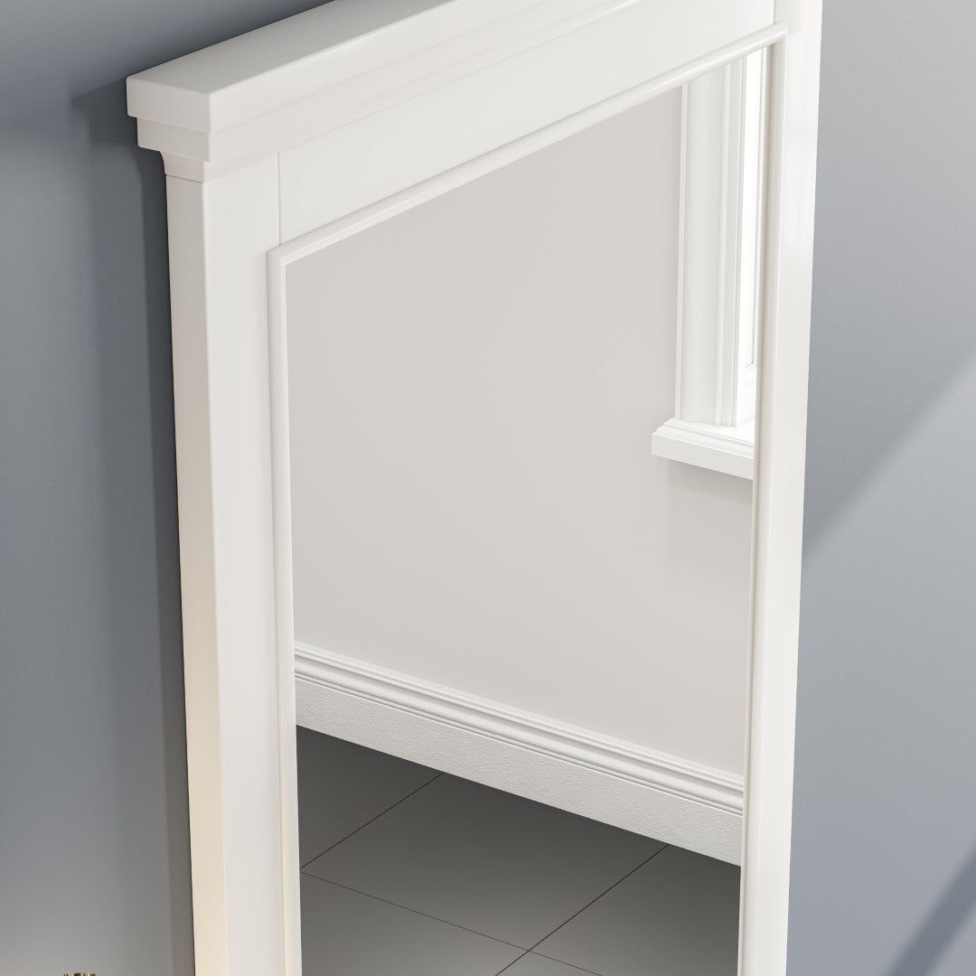 Eviva Elite Stamford 24" x 30" Rectangular White Wooden Framed Mirror