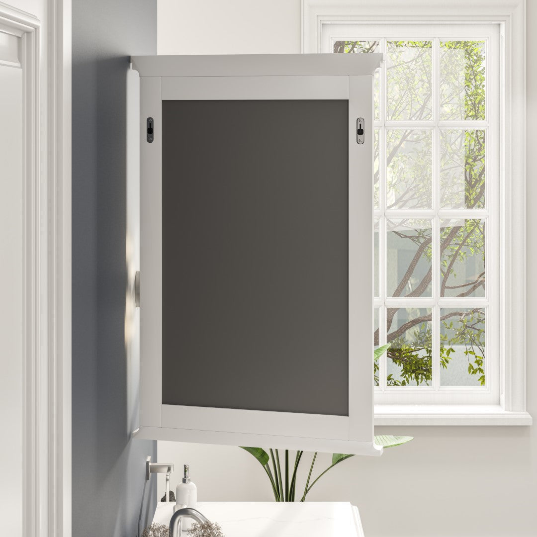 Eviva Elite Stamford 24" x 30" Rectangular White Wooden Framed Mirror