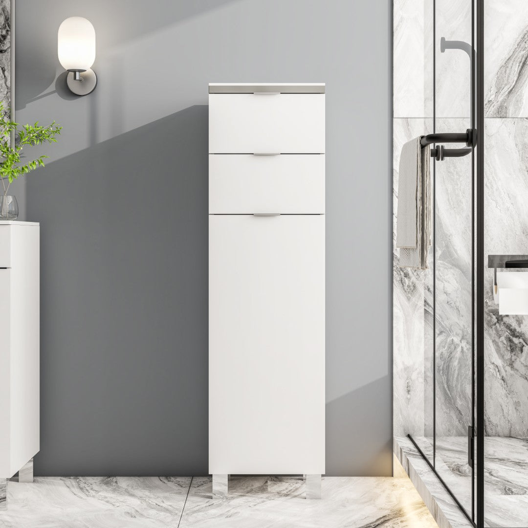 Eviva Geminis 14 in. W x 13 in. D White Oak Wall-Mounted Linen Cabinet