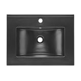 24" Vanity Top Bathroom Sink in Matte Black