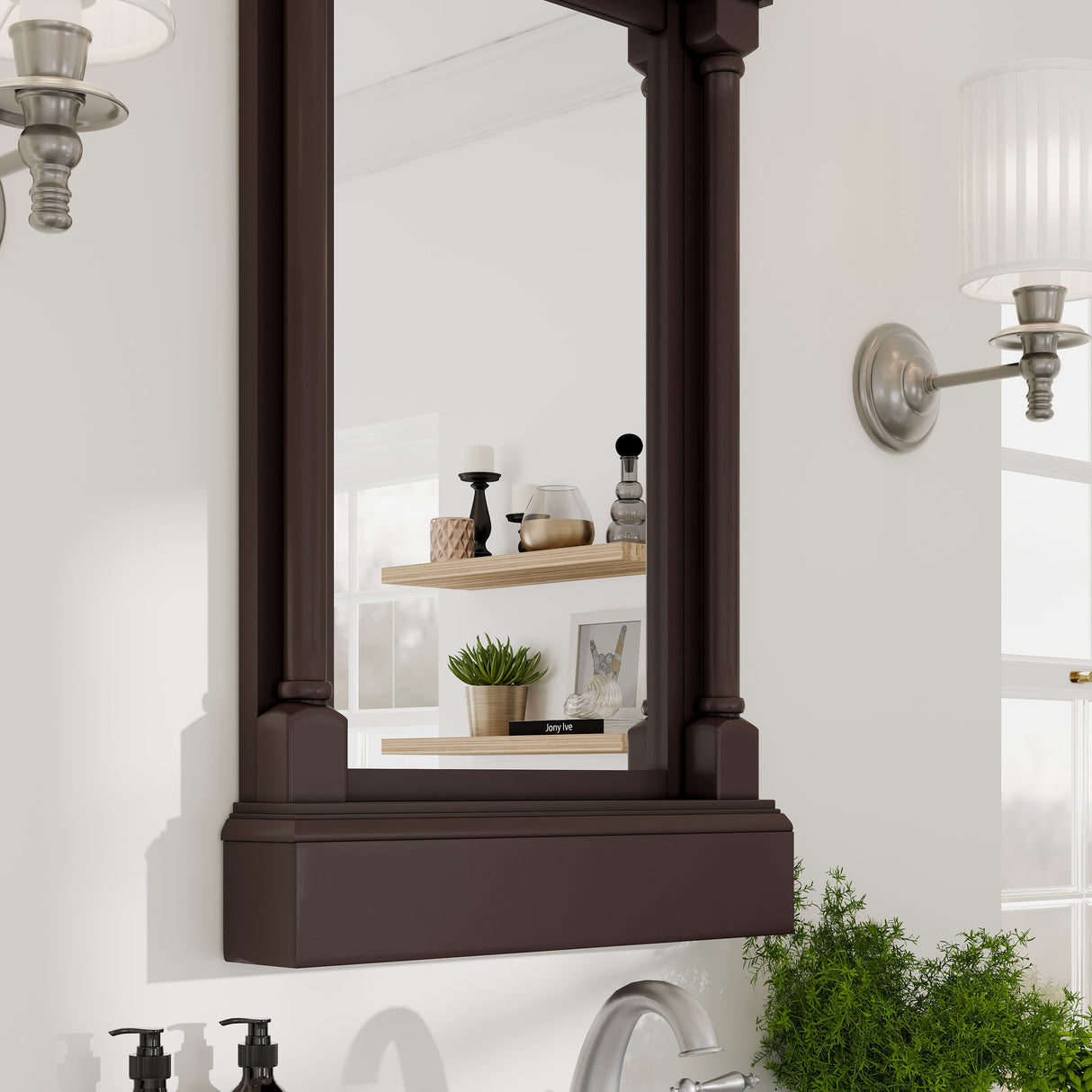 Eviva Preston 24" x 29" Rectangular Aged Chocolate Solid Wood Framed Mirror