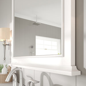 Eviva Elite Stamford 36" x 36" Rectangular White Wooden Framed Mirror